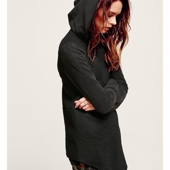 Free People Black Drippy Wool Jacket XS - Picture 3 of 10